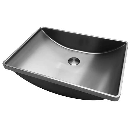 Раковина ABBER Wasser Kreis AF2404GM встраиваемая сверху, оружейная сталь Раковина ABBER Wasser Kreis AF2404GM встраиваемая сверху, оружейная сталь