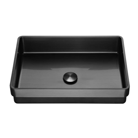 Раковина ABBER Wasser Kreis AF2401MB встраиваемая сверху, черная матовая Раковина ABBER Wasser Kreis AF2401MB встраиваемая сверху, черная матовая