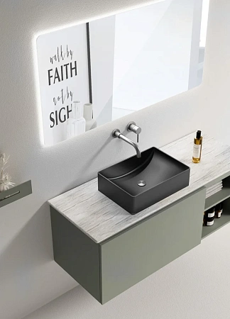 Раковина ABBER Wasser Kreis AF2403MB накладная, черная матовая Раковина ABBER Wasser Kreis AF2403MB накладная, черная матовая
