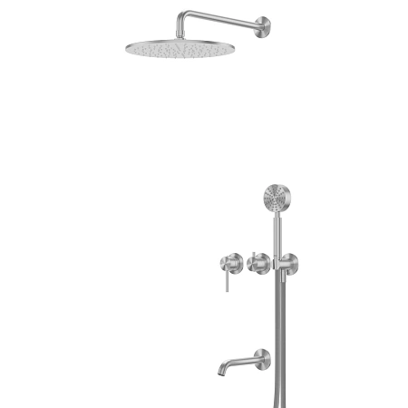 Душевая система ABBER Wasser Kreis 316 AF8117BST скрытого монтажа с изливом, брашированная сталь Душевая система ABBER Wasser Kreis 316 AF8117BST скрытого монтажа с изливом, брашированная сталь