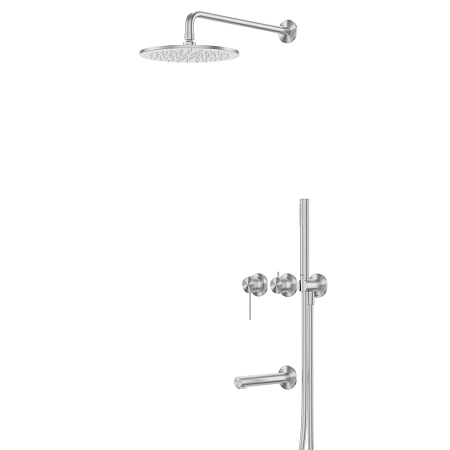 Душевая система ABBER Emotion 316 AF8817BST скрытого монтажа с изливом, брашированная сталь Душевая система ABBER Emotion 316 AF8817BST скрытого монтажа с изливом, брашированная сталь