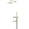 Душевая система ABBER Emotion 316 AF8850BG скрытого монтажа с изливом, термостат, брашированное золото