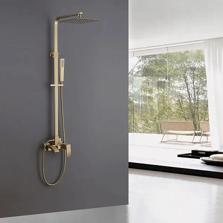Душевая система ABBER Wasserfall AF8616GL с изливом, золото матовое Душевая система ABBER Wasserfall AF8616GL с изливом, золото матовое