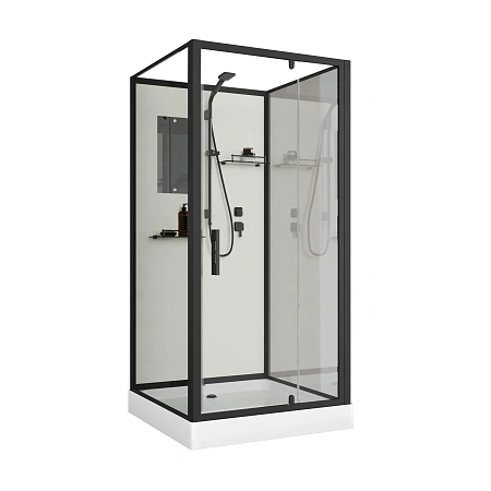 Душевая кабина Niagara Standart ST100/15Q/BL/BK (100х100х200) квадрат, поддон 15см, распашная, профиль черный, без крыши Душевая кабина Niagara Standart ST100/15Q/BL/BK (100х100х200) квадрат, поддон 15см, распашная, профиль черный, без крыши