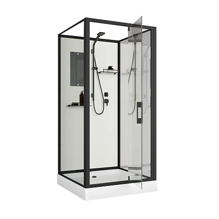 Душевая кабина Niagara Standart ST100/15Q/BL/BK (100х100х200) квадрат, поддон 15см, распашная, профиль черный, без крыши Душевая кабина Niagara Standart ST100/15Q/BL/BK (100х100х200) квадрат, поддон 15см, распашная, профиль черный, без крыши