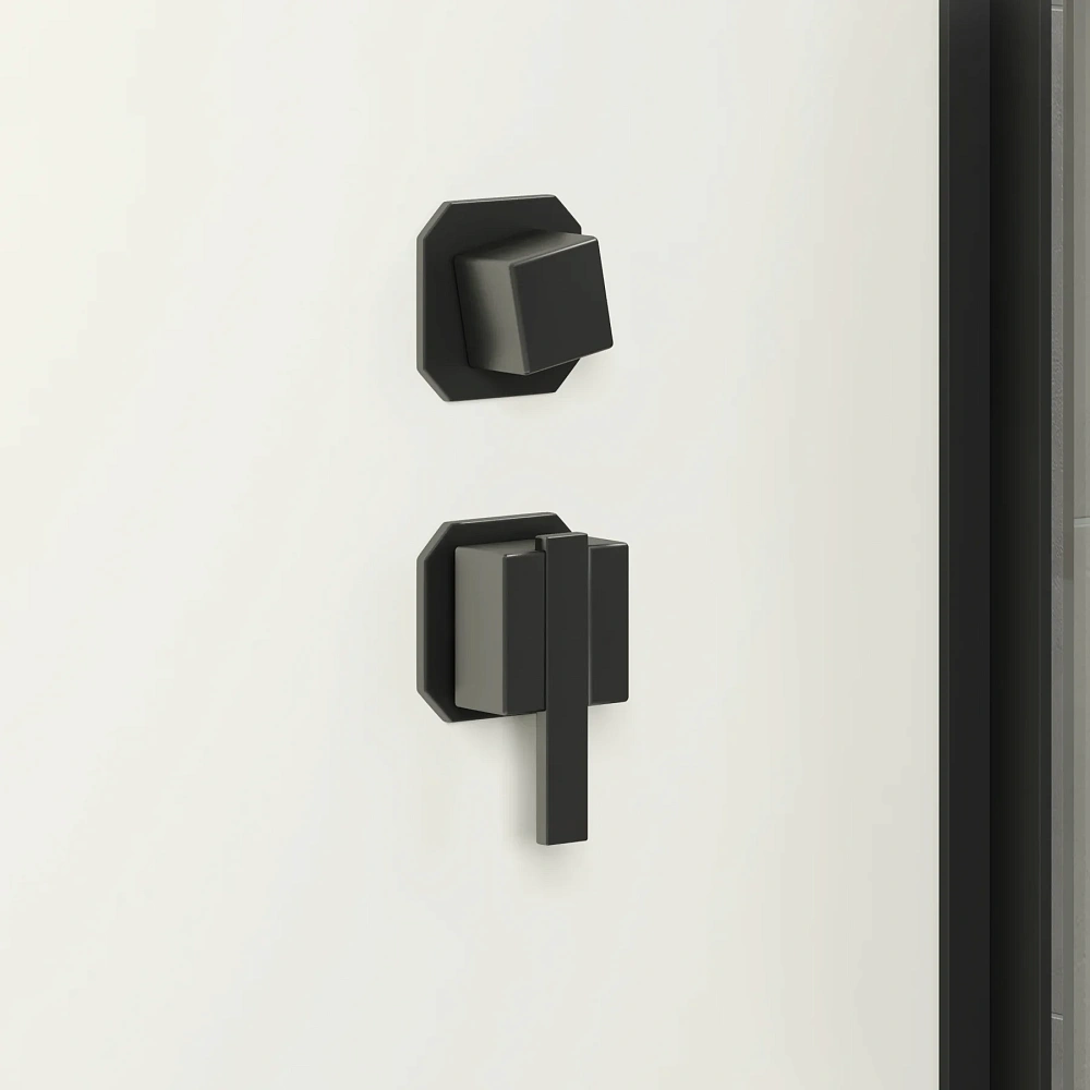 Душевая кабина Niagara Standart ST100/15Q/BL/BK (100х100х200) квадрат, поддон 15см, распашная, профиль черный, без крыши — Изображение 10
