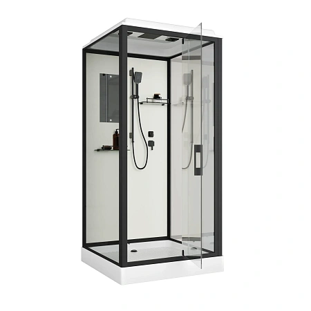 Душевая кабина Niagara Standart ST80/15Q/BL (80х80х215) квадрат, поддон 15см, распашная, профиль черный Душевая кабина Niagara Standart ST80/15Q/BL (80х80х215) квадрат, поддон 15см, распашная, профиль черный