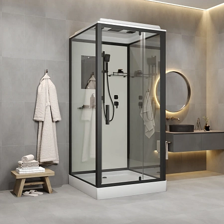 Душевая кабина Niagara Standart ST80/15Q/BL (80х80х215) квадрат, поддон 15см, распашная, профиль черный Душевая кабина Niagara Standart ST80/15Q/BL (80х80х215) квадрат, поддон 15см, распашная, профиль черный