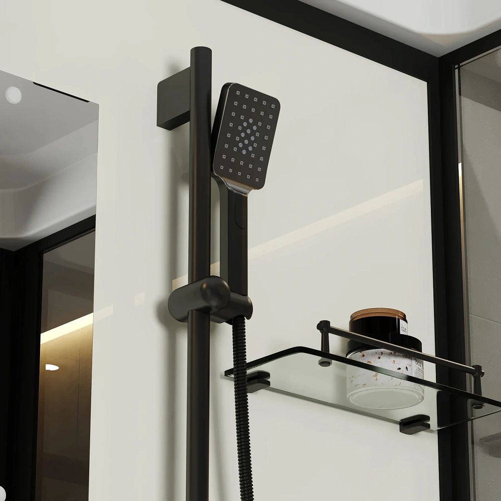 Душевая кабина Niagara Standart ST80/15Q/BL (80х80х215) квадрат, поддон 15см, распашная, профиль черный — Изображение 8