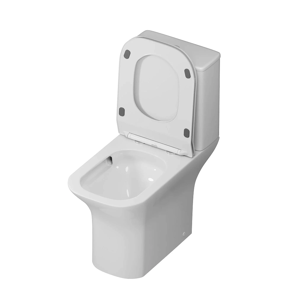 Унитаз напольный Grossman Classic GR-4464SQ (640х350х800) безободковый, белый с крышкой микролифт, смыв торнадо — Изображение 2