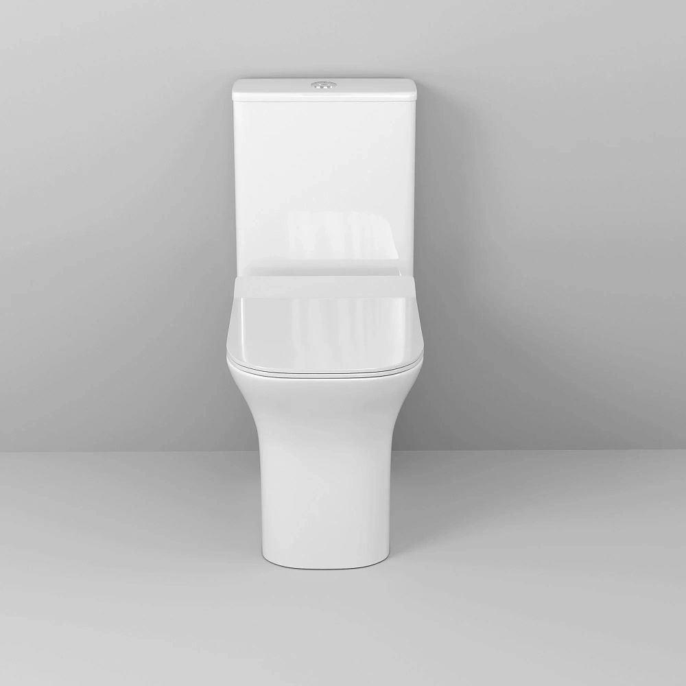 Унитаз напольный Grossman Classic GR-4464SQ (640х350х800) безободковый, белый с крышкой микролифт, смыв торнадо — Изображение 5