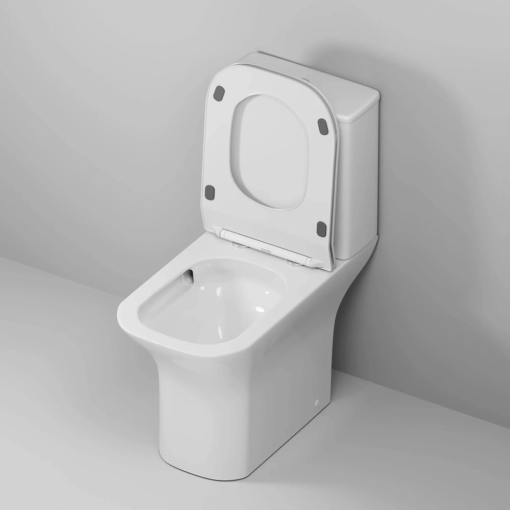 Унитаз напольный Grossman Classic GR-4464SQ (640х350х800) безободковый, белый с крышкой микролифт, смыв торнадо — Изображение 6