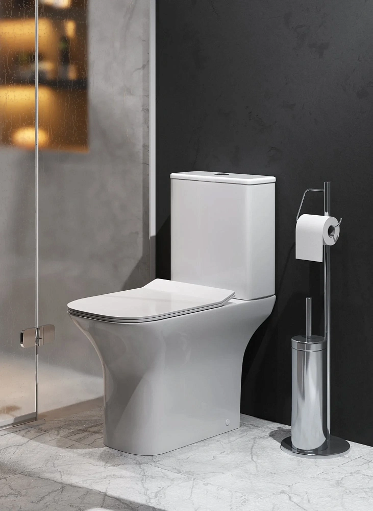 Унитаз напольный Grossman Classic GR-4464SQ (640х350х800) безободковый, белый с крышкой микролифт, смыв торнадо — Изображение 8