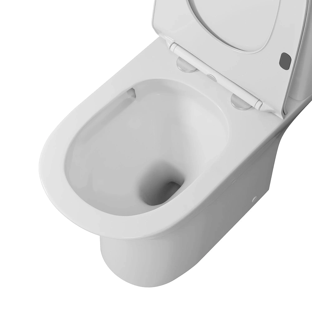 Унитаз напольный Grossman Classic GR-4465SQ (640х350х800) безободковый, белый с крышкой микролифт, смыв торнадо — Изображение 3