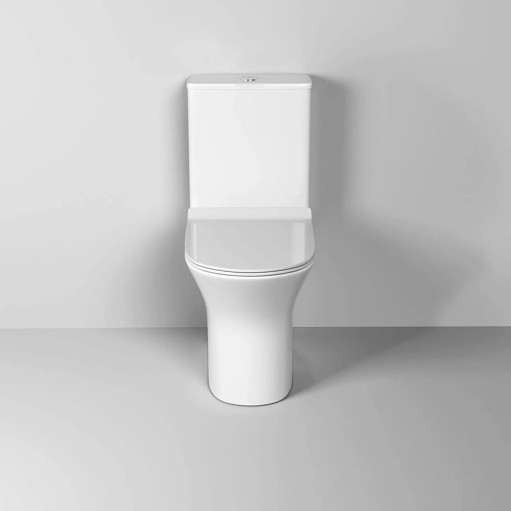 Унитаз напольный Grossman Classic GR-4465SQ (640х350х800) безободковый, белый с крышкой микролифт, смыв торнадо — Изображение 5