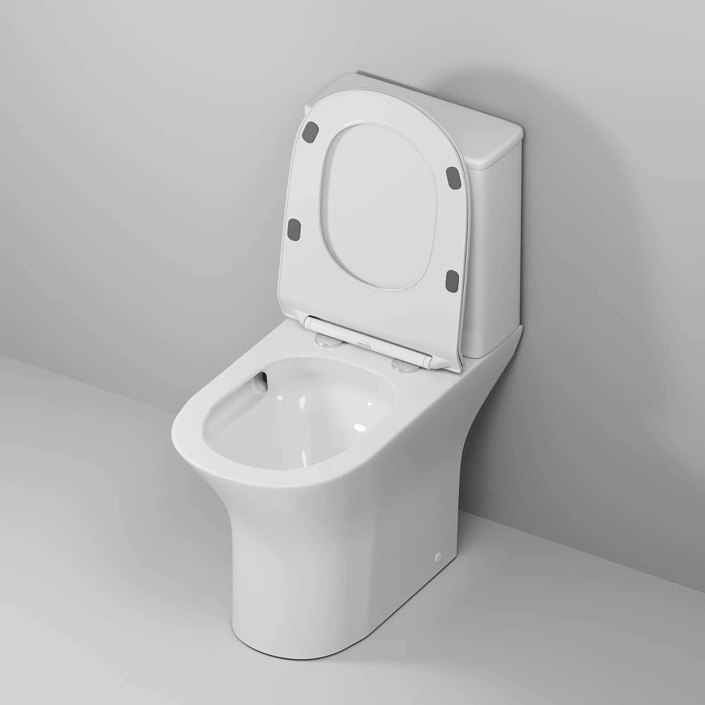 Унитаз напольный Grossman Classic GR-4465SQ (640х350х800) безободковый, белый с крышкой микролифт, смыв торнадо — Изображение 6