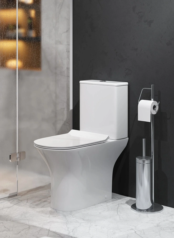 Унитаз напольный Grossman Classic GR-4465SQ (640х350х800) безободковый, белый с крышкой микролифт, смыв торнадо — Изображение 8