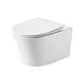 Унитаз подвесной Grossman Thin Rim GR-5604SQ (520х360х355) белый с крышкой микролифт, смыв торнадо Унитаз подвесной Grossman Thin Rim GR-5604SQ (520х360х355) белый с крышкой микролифт, смыв торнадо
