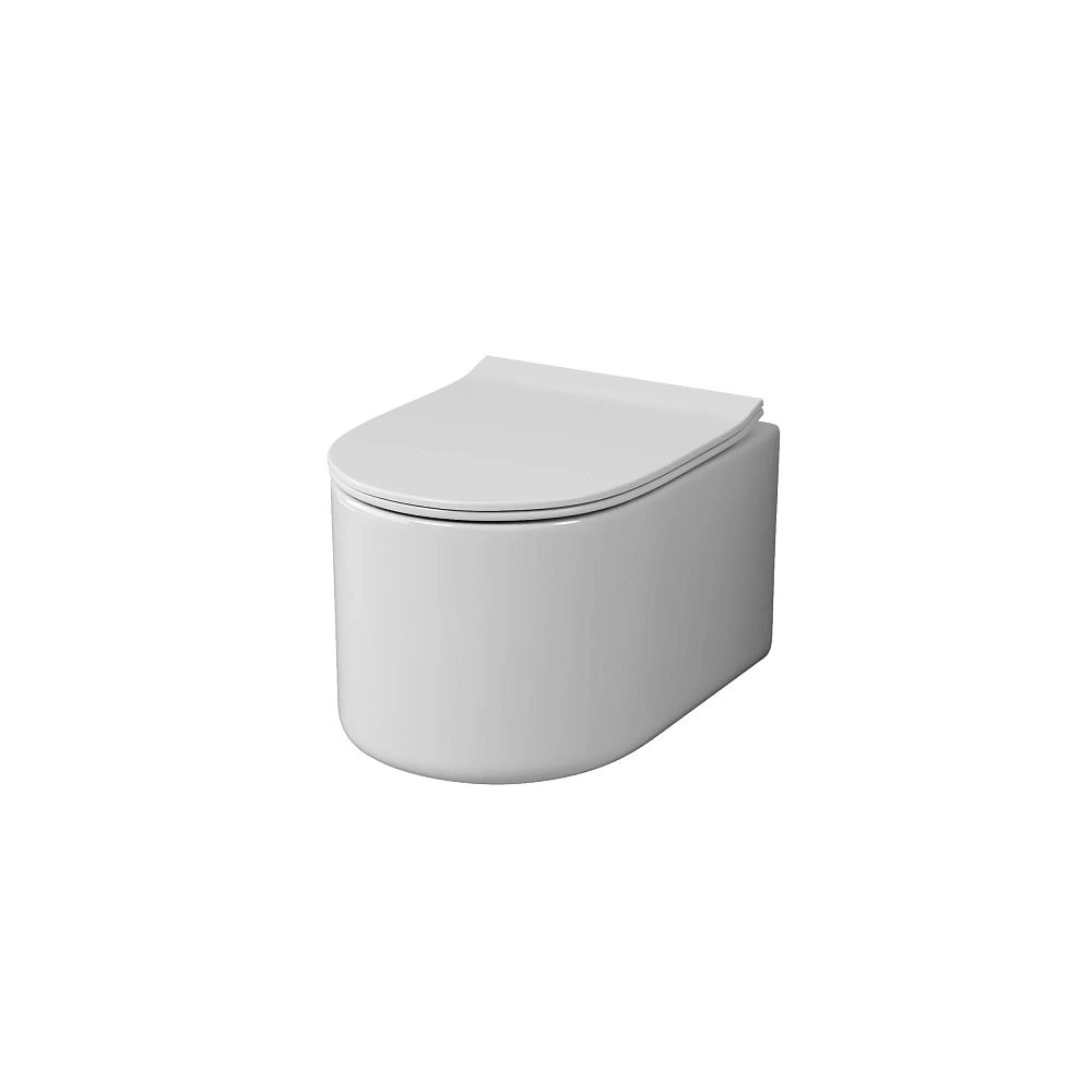 Унитаз подвесной Grossman Thin Rim GR-5606SQ (500х360х362) белый с крышкой микролифт, смыв торнадо — Изображение 2