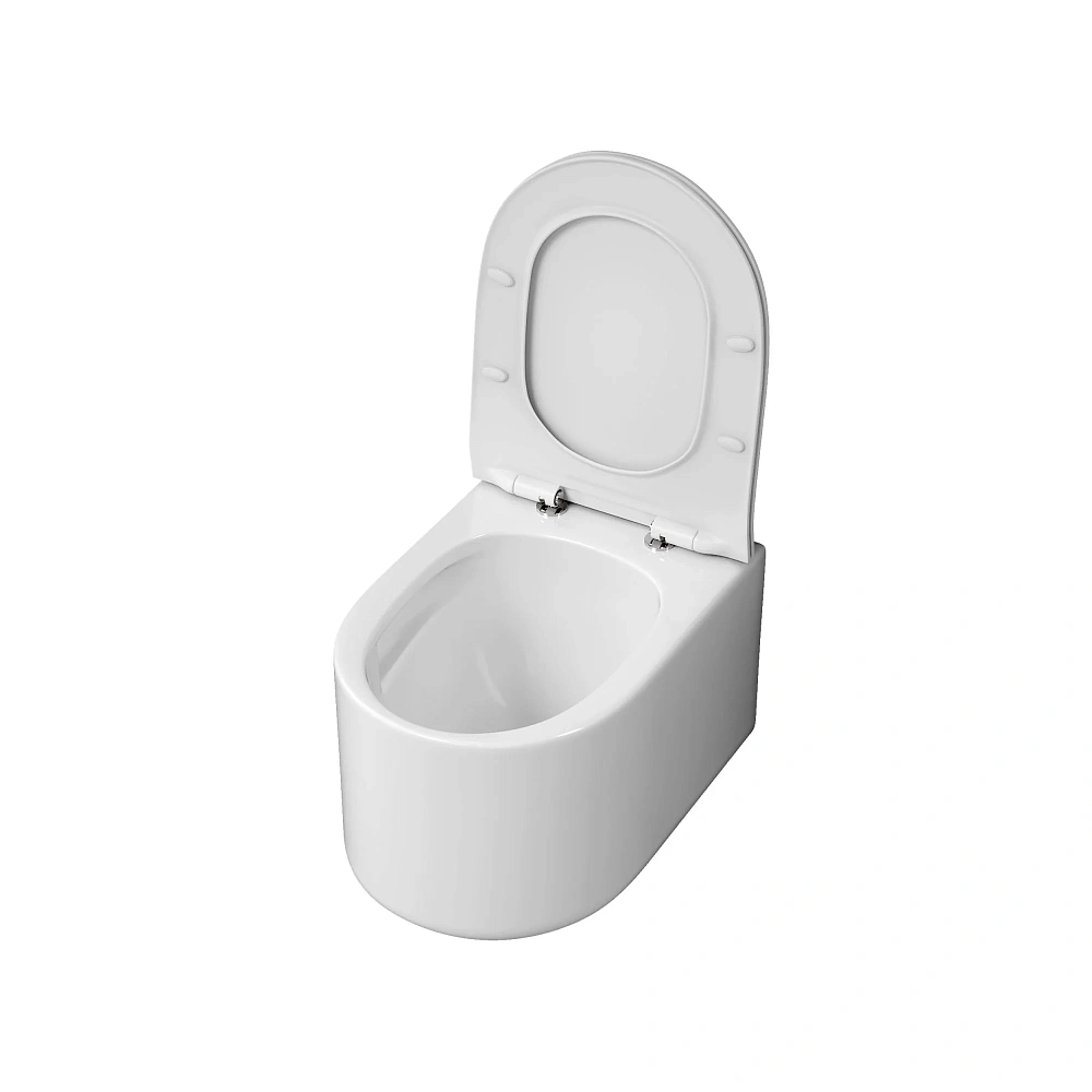 Унитаз подвесной Grossman Thin Rim GR-5606SQ (500х360х362) белый с крышкой микролифт, смыв торнадо — Изображение 4