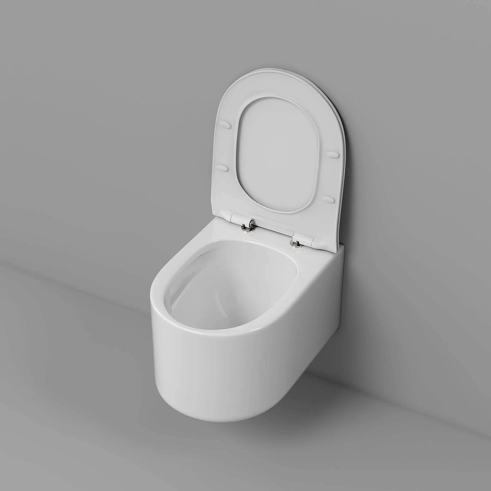 Унитаз подвесной Grossman Thin Rim GR-5606SQ (500х360х362) белый с крышкой микролифт, смыв торнадо — Изображение 8