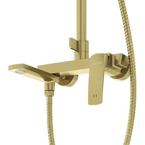 Душевая система Grossman Mercury 500.K35.10.320 золото сатиновый Душевая система Grossman Mercury 500.K35.10.320 золото сатиновый