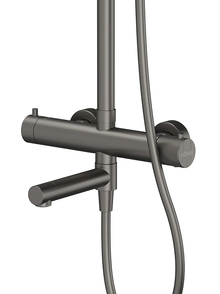 Душевая система CEZARES RELAX-CVD-T-GM с термостатом, оружейная сталь — Изображение 2