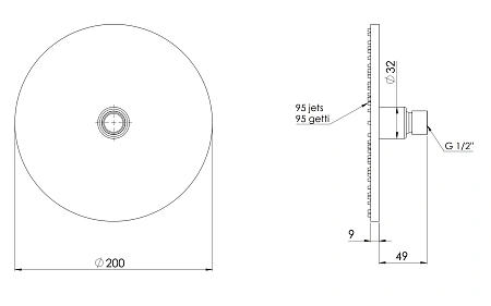 Верхний душ Remer 359MM20GMX оружейная сталь Верхний душ Remer 359MM20GMX оружейная сталь