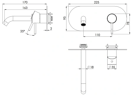 Смеситель для раковины Remer X Style X15WB Смеситель для раковины Remer X Style X15WB