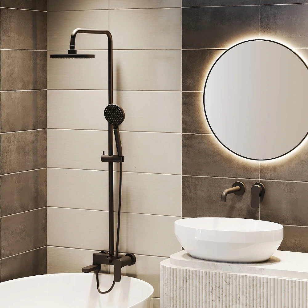 Душевая система Paini Viva Style P4YO687D250F3D110 поворотный излив, черный — Изображение 2