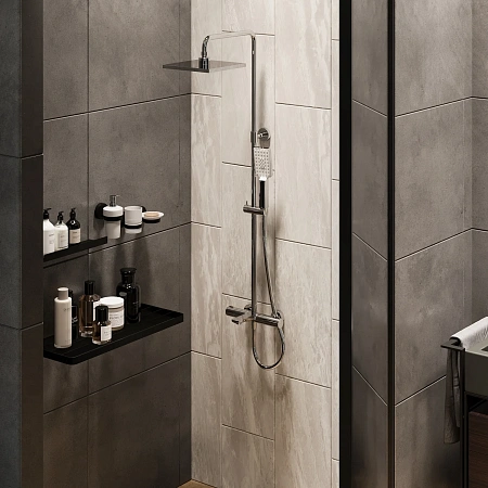 Душевая система Paini Nove 09CR687THQ250F3Q80 с термоcтатом, фиксированным изливом, хром Душевая система Paini Nove 09CR687THQ250F3Q80 с термоcтатом, фиксированным изливом, хром