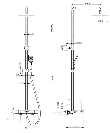 Душевая система Paini Nove 09CR687THQ250F3Q80 с термоcтатом, фиксированным изливом, хром Душевая система Paini Nove 09CR687THQ250F3Q80 с термоcтатом, фиксированным изливом, хром