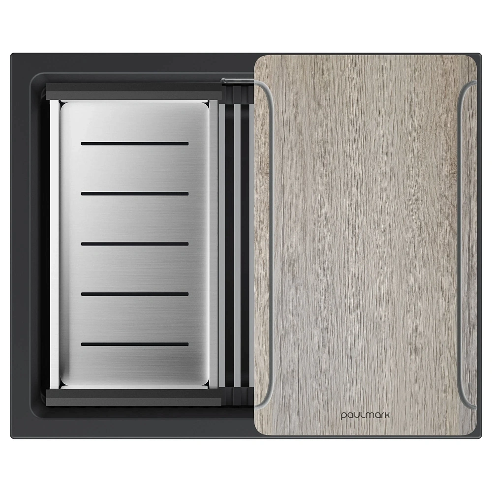Кухонная мойка Paulmark LUMI-MULTI SINK 55 UNI IT-GRANIT LU-MULTI 55-AN антрацит 550х450 — Изображение 1