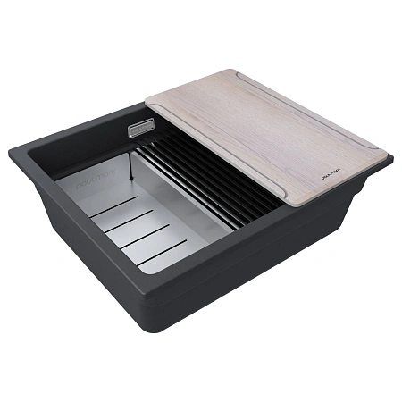 Кухонная мойка Paulmark LUMI-MULTI SINK 55 UNI IT-GRANIT LU-MULTI 55-BLM черный 550х450 Кухонная мойка Paulmark LUMI-MULTI SINK 55 UNI IT-GRANIT LU-MULTI 55-BLM черный 550х450