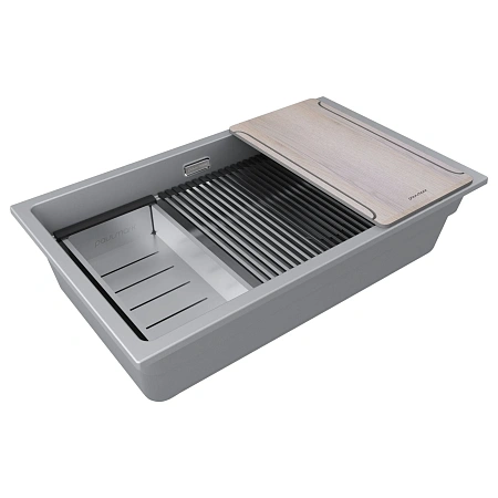 Кухонная мойка Paulmark LUMI-MULTI SINK 74 UNI IT-GRANIT LU-MULTI 74-GRM серый металлик 740х450 Кухонная мойка Paulmark LUMI-MULTI SINK 74 UNI IT-GRANIT LU-MULTI 74-GRM серый металлик 740х450