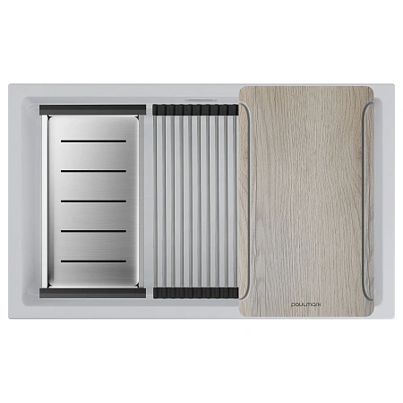 Кухонная мойка Paulmark LUMI-MULTI SINK 74 UNI IT-GRANIT LU-MULTI 74-WH белый 740х450 Кухонная мойка Paulmark LUMI-MULTI SINK 74 UNI IT-GRANIT LU-MULTI 74-WH белый 740х450