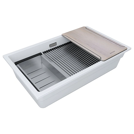 Кухонная мойка Paulmark LUMI-MULTI SINK 74 UNI IT-GRANIT LU-MULTI 74-WH белый 740х450 Кухонная мойка Paulmark LUMI-MULTI SINK 74 UNI IT-GRANIT LU-MULTI 74-WH белый 740х450