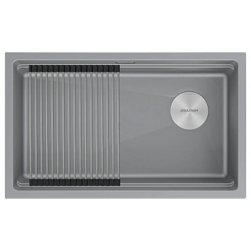 Кухонная мойка Paulmark LUMI-PRO 74 UNI IT-GRANIT LU-PRO 74-GRM серый металлик 740х450