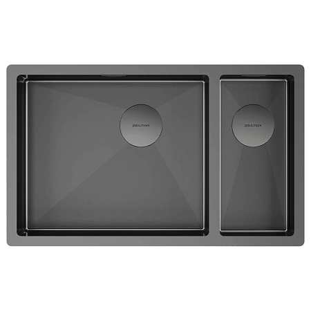 Кухонная мойка Paulmark NEXT 69/2S UNI PM226944-GML вороненая сталь левая 690х440мм Кухонная мойка Paulmark NEXT 69/2S UNI PM226944-GML вороненая сталь левая 690х440мм