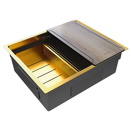 Кухонная мойка Paulmark NEXT-MULTI SINK 54 UNI PM785445-BG брашированное золото 540х450мм Кухонная мойка Paulmark NEXT-MULTI SINK 54 UNI PM785445-BG брашированное золото 540х450мм