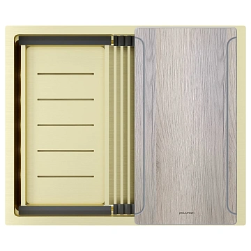 Кухонная мойка Paulmark NEXT-MULTI SINK 54 UNI PM785445-LG светлое золото 540х450мм