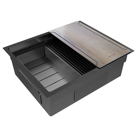 Кухонная мойка Paulmark NEXT-MULTI SINK 54-L UNI PM785445-L-GM вороненая сталь 540х450мм Кухонная мойка Paulmark NEXT-MULTI SINK 54-L UNI PM785445-L-GM вороненая сталь 540х450мм