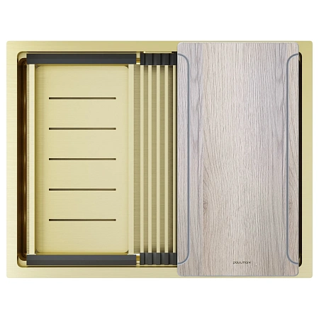 Кухонная мойка Paulmark NEXT-MULTI SINK 58 UNI PM785845-LG светлое золото 580х450мм Кухонная мойка Paulmark NEXT-MULTI SINK 58 UNI PM785845-LG светлое золото 580х450мм