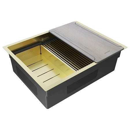 Кухонная мойка Paulmark NEXT-MULTI SINK 58 UNI PM785845-LG светлое золото 580х450мм Кухонная мойка Paulmark NEXT-MULTI SINK 58 UNI PM785845-LG светлое золото 580х450мм