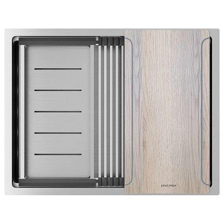 Кухонная мойка Paulmark NEXT-MULTI SINK 58-L UNI PM785845-L-BS брашированная сталь 580х450мм Кухонная мойка Paulmark NEXT-MULTI SINK 58-L UNI PM785845-L-BS брашированная сталь 580х450мм