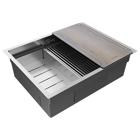 Кухонная мойка Paulmark NEXT-MULTI SINK 58-L UNI PM785845-L-BS брашированная сталь 580х450мм Кухонная мойка Paulmark NEXT-MULTI SINK 58-L UNI PM785845-L-BS брашированная сталь 580х450мм
