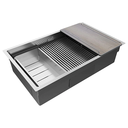 Кухонная мойка Paulmark NEXT-MULTI SINK 74-L UNI PM787445-L-BS брашированная сталь 740х450мм Кухонная мойка Paulmark NEXT-MULTI SINK 74-L UNI PM787445-L-BS брашированная сталь 740х450мм