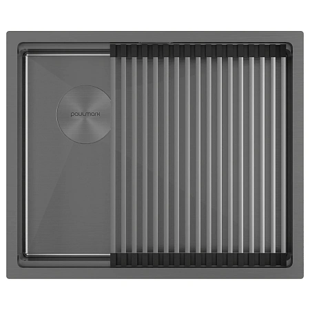Кухонная мойка Paulmark NEXT-PRO 54-L UNI PM705445-L-GM вороненая сталь 540х450мм Кухонная мойка Paulmark NEXT-PRO 54-L UNI PM705445-L-GM вороненая сталь 540х450мм