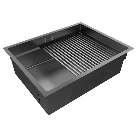 Кухонная мойка Paulmark NEXT-PRO 58 UNI PM705845-GM вороненая сталь 580х450мм Кухонная мойка Paulmark NEXT-PRO 58 UNI PM705845-GM вороненая сталь 580х450мм