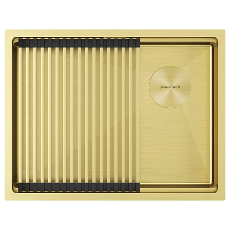 Кухонная мойка Paulmark NEXT-PRO 58 UNI PM705845-LG светлое золото 580х450мм Кухонная мойка Paulmark NEXT-PRO 58 UNI PM705845-LG светлое золото 580х450мм